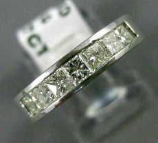ESTATE .87CT PRINCESS DIAMOND 14K WHITE GOLD 3D CHANNEL ANNIVERSARY RING #3765