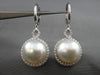 ESTATE LARGE .90CT DIAMOND & AAA SOUTH SEA PEARL 18K WHITE GOLD HANGING EARRINGS