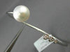 ESTATE .1CT DIAMOND & AAA SOUTH SEA PEARL 18K WHITE GOLD JOURNEY BANGLE BRACELET