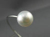 ESTATE .1CT DIAMOND & AAA SOUTH SEA PEARL 18K WHITE GOLD JOURNEY BANGLE BRACELET