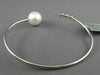 ESTATE .1CT DIAMOND & AAA SOUTH SEA PEARL 18K WHITE GOLD JOURNEY BANGLE BRACELET