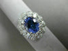 LARGE 3.18CT DIAMOND & AAA OVAL TANZANITE 14K WHITE GOLD FLOWER ANNIVERSARY RING