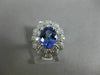 LARGE 3.18CT DIAMOND & AAA OVAL TANZANITE 14K WHITE GOLD FLOWER ANNIVERSARY RING