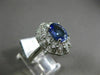 LARGE 3.18CT DIAMOND & AAA OVAL TANZANITE 14K WHITE GOLD FLOWER ANNIVERSARY RING