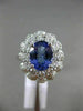 LARGE 3.18CT DIAMOND & AAA OVAL TANZANITE 14K WHITE GOLD FLOWER ANNIVERSARY RING