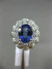 LARGE 3.18CT DIAMOND & AAA OVAL TANZANITE 14K WHITE GOLD FLOWER ANNIVERSARY RING