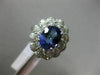 LARGE 3.18CT DIAMOND & AAA OVAL TANZANITE 14K WHITE GOLD FLOWER ANNIVERSARY RING