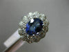 LARGE 3.18CT DIAMOND & AAA OVAL TANZANITE 14K WHITE GOLD FLOWER ANNIVERSARY RING