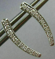 ESTATE .22CT DIAMOND 14KT WHITE GOLD 3D CLASSIC JOURNEY HANGING STUD EARRINGS