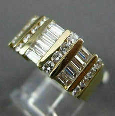 ESTATE WIDE 1.64CT DIAMOND 14KT YELLOW GOLD WEDDING ANNIVERSARY RING 9mm #11857