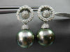 LARGE .91CT DIAMOND & AAA TAHITIAN PEARL 18KT WHITE GOLD CIRCLE OF LIFE EARRINGS