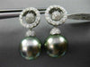 LARGE .91CT DIAMOND & AAA TAHITIAN PEARL 18KT WHITE GOLD CIRCLE OF LIFE EARRINGS