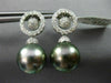 LARGE .91CT DIAMOND & AAA TAHITIAN PEARL 18KT WHITE GOLD CIRCLE OF LIFE EARRINGS