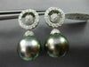 LARGE .91CT DIAMOND & AAA TAHITIAN PEARL 18KT WHITE GOLD CIRCLE OF LIFE EARRINGS