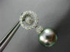 LARGE .91CT DIAMOND & AAA TAHITIAN PEARL 18KT WHITE GOLD CIRCLE OF LIFE EARRINGS