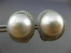 ESTATE LARGE 1.15CT DIAMOND & AAA SOUTH SEA PEARL 18KT WHITE GOLD STUD EARRINGS