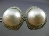 ESTATE LARGE 1.15CT DIAMOND & AAA SOUTH SEA PEARL 18KT WHITE GOLD STUD EARRINGS