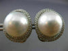 ESTATE LARGE 1.15CT DIAMOND & AAA SOUTH SEA PEARL 18KT WHITE GOLD STUD EARRINGS