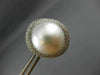 ESTATE LARGE 1.15CT DIAMOND & AAA SOUTH SEA PEARL 18KT WHITE GOLD STUD EARRINGS