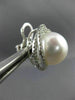 ESTATE LARGE 1.15CT DIAMOND & AAA SOUTH SEA PEARL 18KT WHITE GOLD STUD EARRINGS