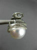 ESTATE LARGE 1.15CT DIAMOND & AAA SOUTH SEA PEARL 18KT WHITE GOLD STUD EARRINGS