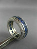 WIDE 5.51CT DIAMOND & AAA SAPPHIRE 14KT WHITE GOLD 3D ETERNITY ANNIVERSARY RING