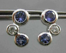 ESTATE 1.03CTW DIAMOND & AAA TANZANITE 14KT WHITE GOLD FLOATING JOURNEY EARRINGS