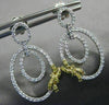 .85CT WHITE & FANCY YELLOW DIAMOND 18KT TWO TONE GOLD OVAL BOW HANGING EARRINGS