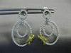 .85CT WHITE & FANCY YELLOW DIAMOND 18KT TWO TONE GOLD OVAL BOW HANGING EARRINGS