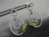 .85CT WHITE & FANCY YELLOW DIAMOND 18KT TWO TONE GOLD OVAL BOW HANGING EARRINGS