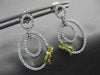 .85CT WHITE & FANCY YELLOW DIAMOND 18KT TWO TONE GOLD OVAL BOW HANGING EARRINGS