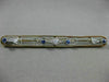 ANTIQUE LARGE .22CT OLD MINE DIAMOND & SAPPHIRE 14KT 2 TONE GOLD FILIGREE BROOCH