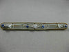 ANTIQUE LARGE .22CT OLD MINE DIAMOND & SAPPHIRE 14KT 2 TONE GOLD FILIGREE BROOCH