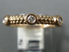 ESTATE .11CT DIAMOND 14KT ROSE GOLD ROPE 3 STONE BEZEL WEDDING ANNIVERSARY RING