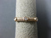 ESTATE .11CT DIAMOND 14KT ROSE GOLD ROPE 3 STONE BEZEL WEDDING ANNIVERSARY RING