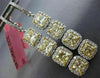 LARGE 7.15CT WHITE & FANCY YELLOW DIAMOND 18KT TWO TONE GOLD 3D HANGING EARRINGS