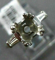 ANTIQUE .46CT BAGUETTE DIAMOND PLATINUM 3D 3 STONE SEMI MOUNT ENGAGEMENT RING