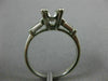 ANTIQUE .46CT BAGUETTE DIAMOND PLATINUM 3D 3 STONE SEMI MOUNT ENGAGEMENT RING