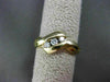 ESTATE .12CT ROUND DIAMOND 14KT YELLOW GOLD 3 STONE CHANNEL INFINITY RING #14197