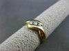 ESTATE .12CT ROUND DIAMOND 14KT YELLOW GOLD 3 STONE CHANNEL INFINITY RING #14197