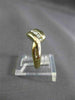 ESTATE .12CT ROUND DIAMOND 14KT YELLOW GOLD 3 STONE CHANNEL INFINITY RING #14197