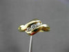 ESTATE .12CT ROUND DIAMOND 14KT YELLOW GOLD 3 STONE CHANNEL INFINITY RING #14197