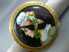 ANTIQUE LARGE MULTI COLOR ENAMEL 14KT YELLOW GOLD 3D VICTORIAN LADY BROOCH PIN