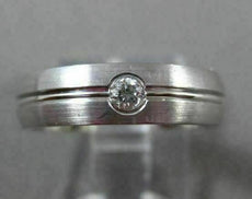 ESTATE .08CT DIAMOND 14KT WHITE GOLD SOLITAIRE ETOILE BURNISH GYPSY RING #22475