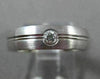 ESTATE .08CT DIAMOND 14KT WHITE GOLD SOLITAIRE ETOILE BURNISH GYPSY RING #22475