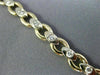 ANTIQUE .50CT DIAMOND 14K WHITE & YELLOW GOLD 3D LINK HANDCRAFTED BRACELET #227