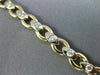 ANTIQUE .50CT DIAMOND 14K WHITE & YELLOW GOLD 3D LINK HANDCRAFTED BRACELET #227