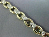 ANTIQUE .50CT DIAMOND 14K WHITE & YELLOW GOLD 3D LINK HANDCRAFTED BRACELET #227