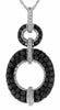 1.60CT WHITE & BLACK DIAMOND 14KT WHITE GOLD 3D CIRCLE OF LIFE JOURNEY PENDANT