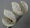 ESTATE EXTRA LARGE 5.39CT DIAMOND 18KT 2 TONE GOLD LEAF CLIP ON EARRINGS #26172